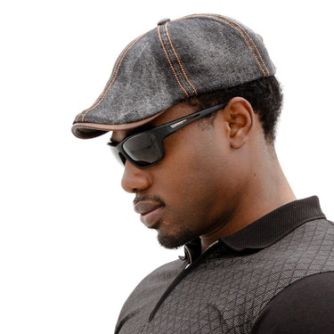 Bey Ond Adjustable Denim Newsboy Cap - Black