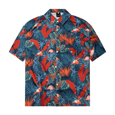 Slie Tropic Button-Up Shirt - Flamingo