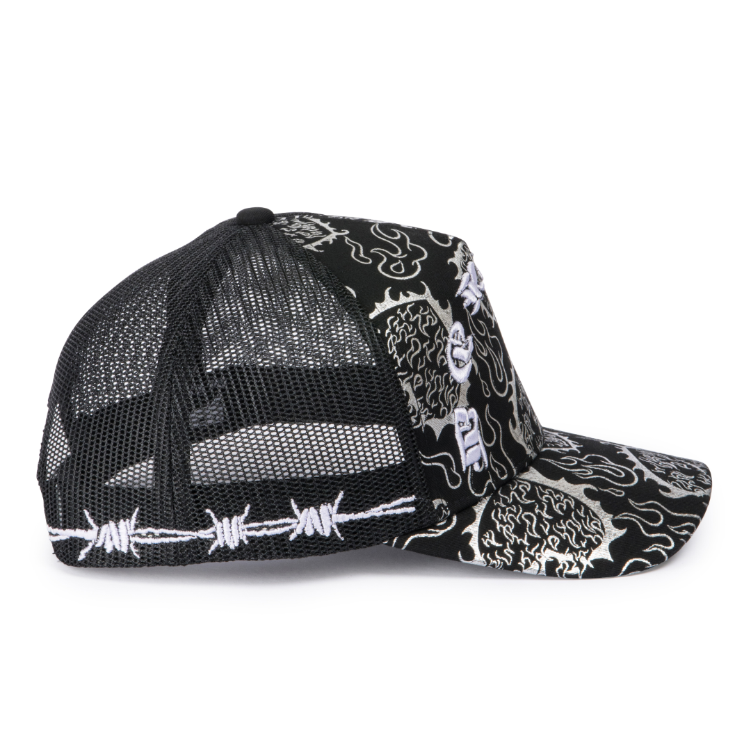 LOVE is RAGE x M.S.W - Iridescent Trucker Hat Black V2