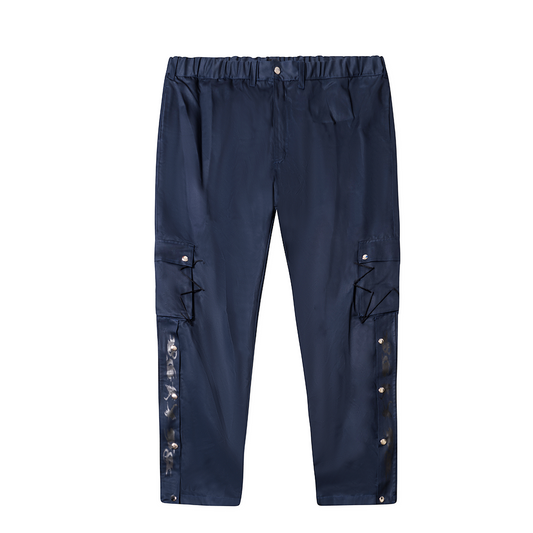 Stitches Cargo Pants Loose Fit - Navy Blue