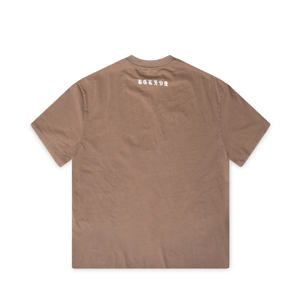 Sidious Iridescent Distressed OverSized Tshirt - Brown