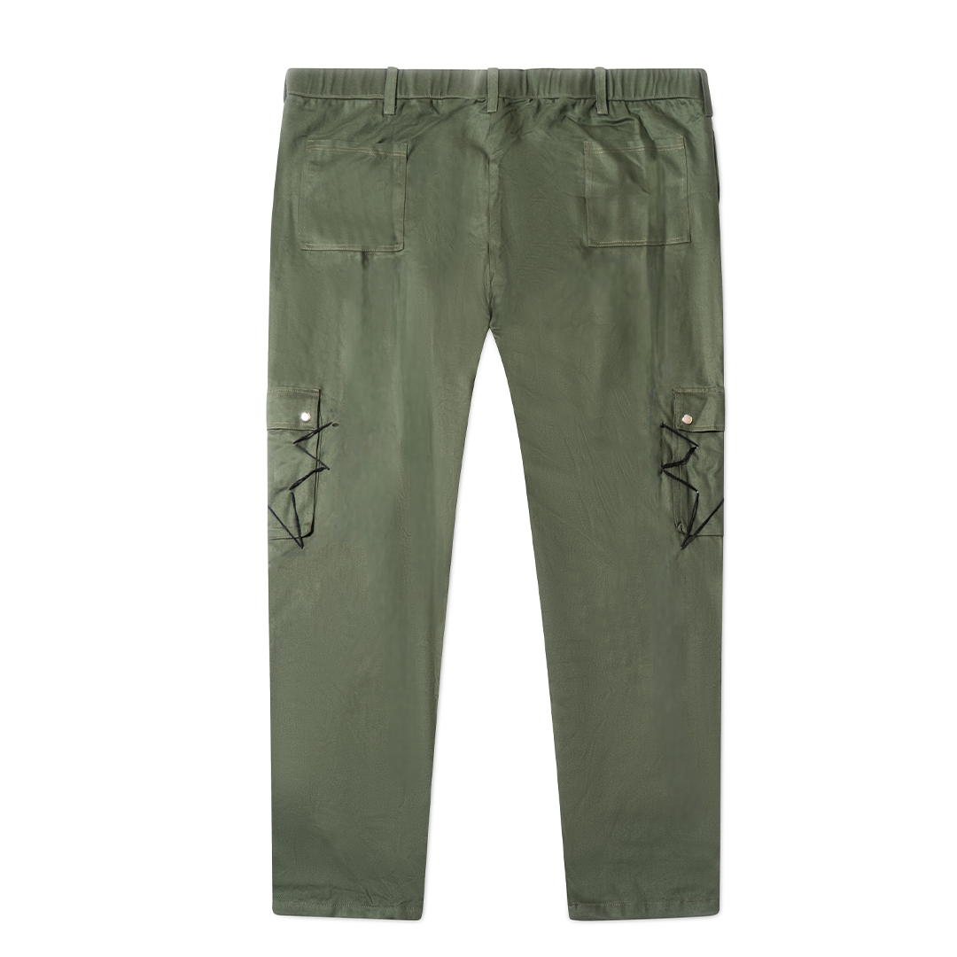 Stitches Cargo Pants Loose Fit - Forest Green