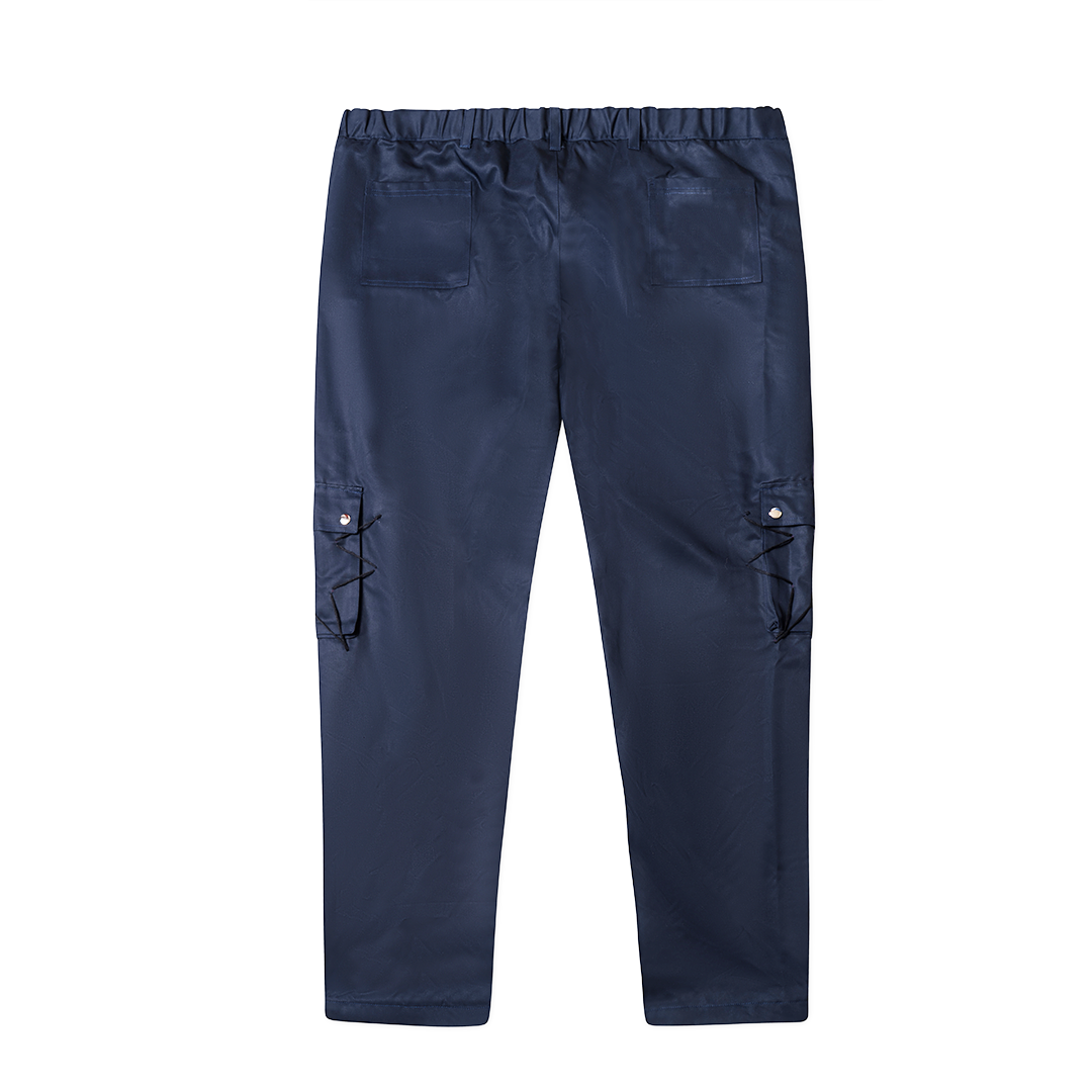 Stitches Cargo Pants Loose Fit - Navy Blue