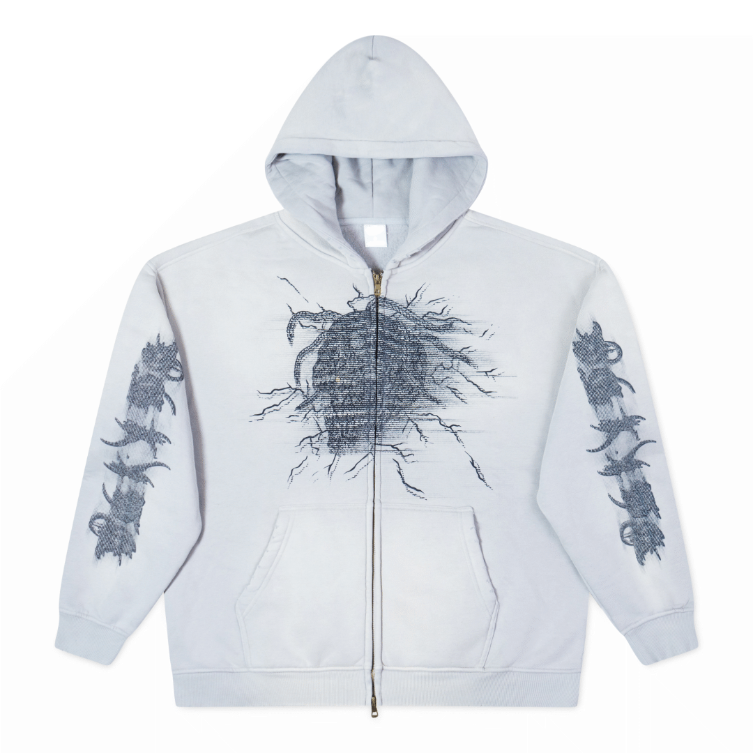 Attní Acid Wash Hoodie Bone White