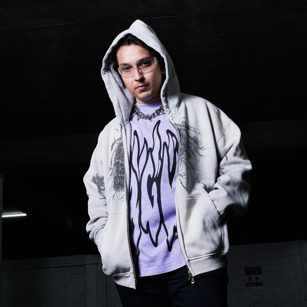 Attní Acid Wash Hoodie Bone White