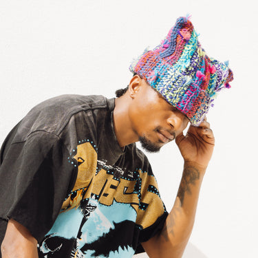 Thread Burst Bunny Knit Beanie – Electric Rainbow