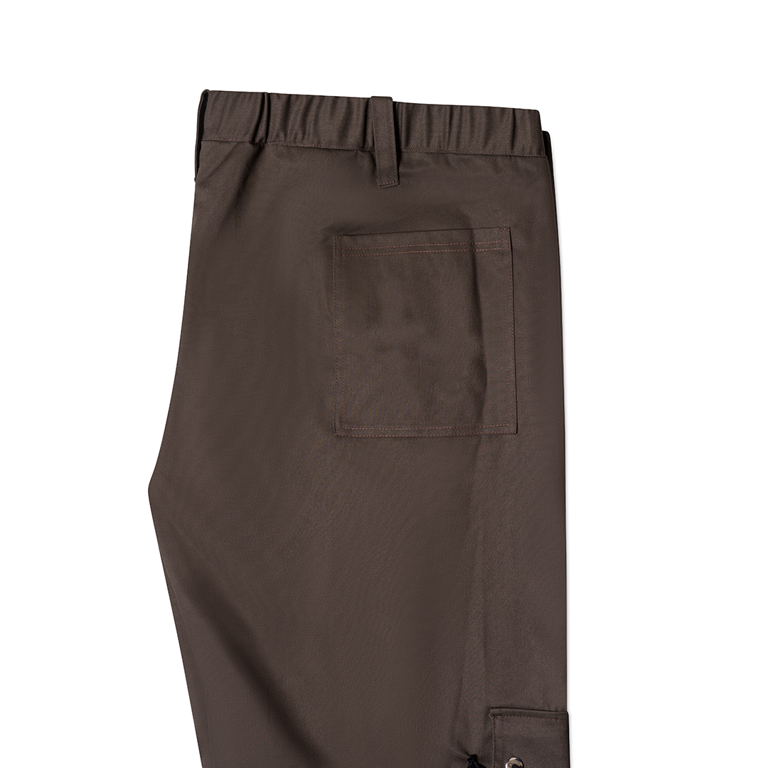 Stitches Cargo Pants Loose Fit - Dark Brown