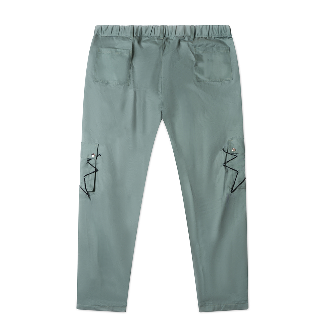 Stitches Cargo Pants Loose Fit - Pistachio green