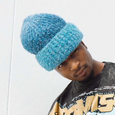 Cloud Fleece Bouclé Knit Beanie – Ocean