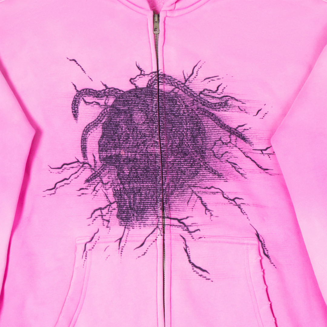 Attní Acid Wash Hoodie Pink