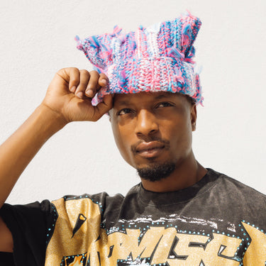 Thread Burst Bunny Knit Beanie – Berry Candy