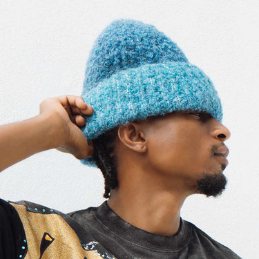 Cloud Fleece Bouclé Knit Beanie – Ocean
