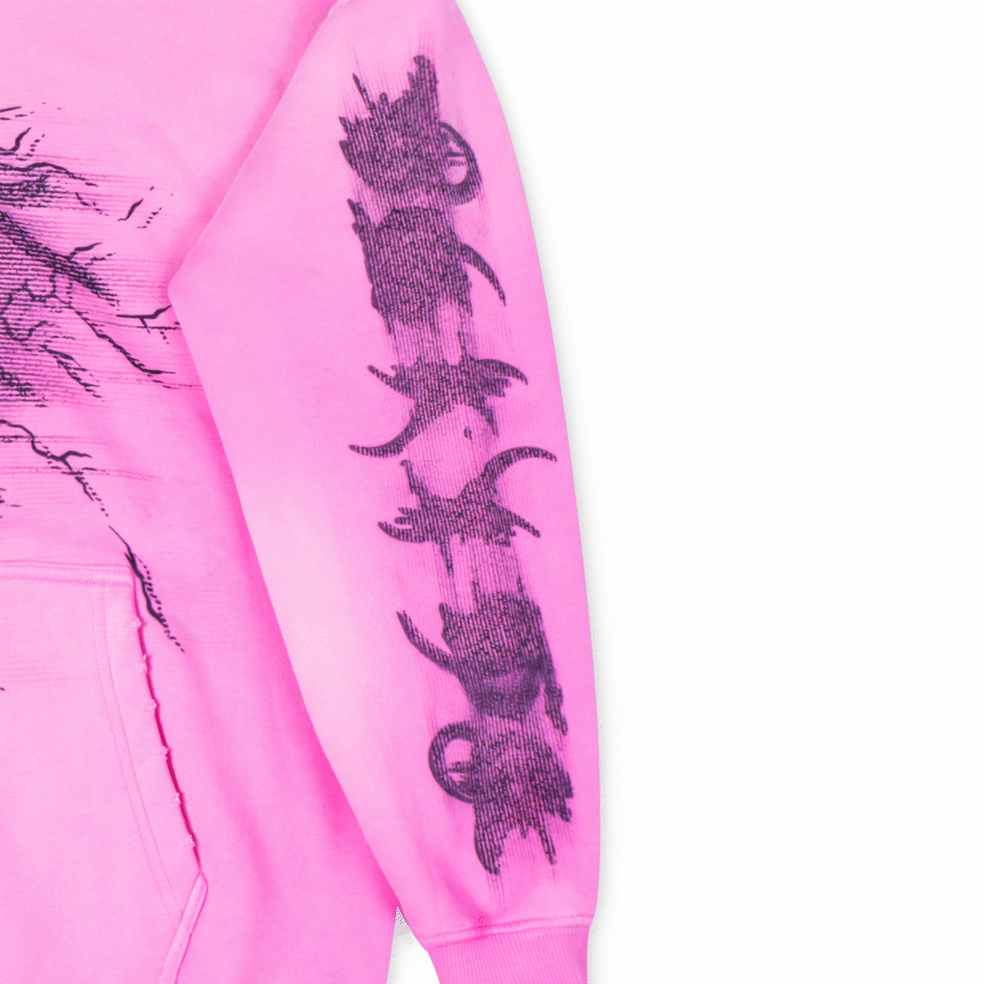 Attní Acid Wash Hoodie Pink