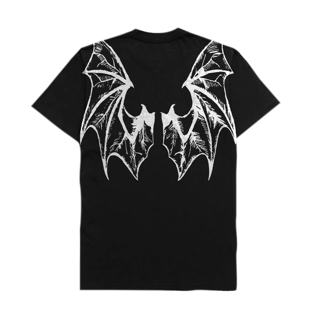 Arkham Asylam Bat Wings T-shirt Black