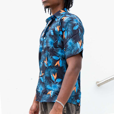 Slie Tropic Button-Up Shirt - Blue Le