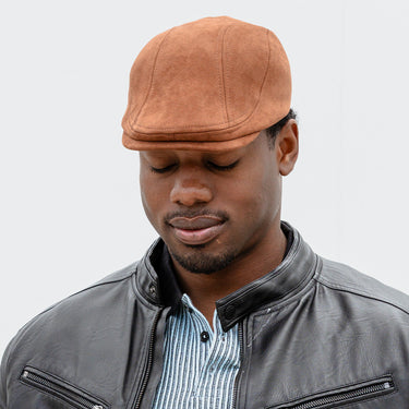 Signal Adjustable Suede Flat Cap - Copper