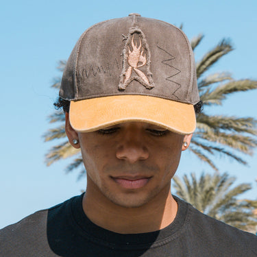 Scorched Bunny - Snapback Hat - Brown / Yellow