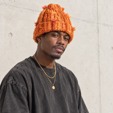 Thread Burst Beanie - Peach