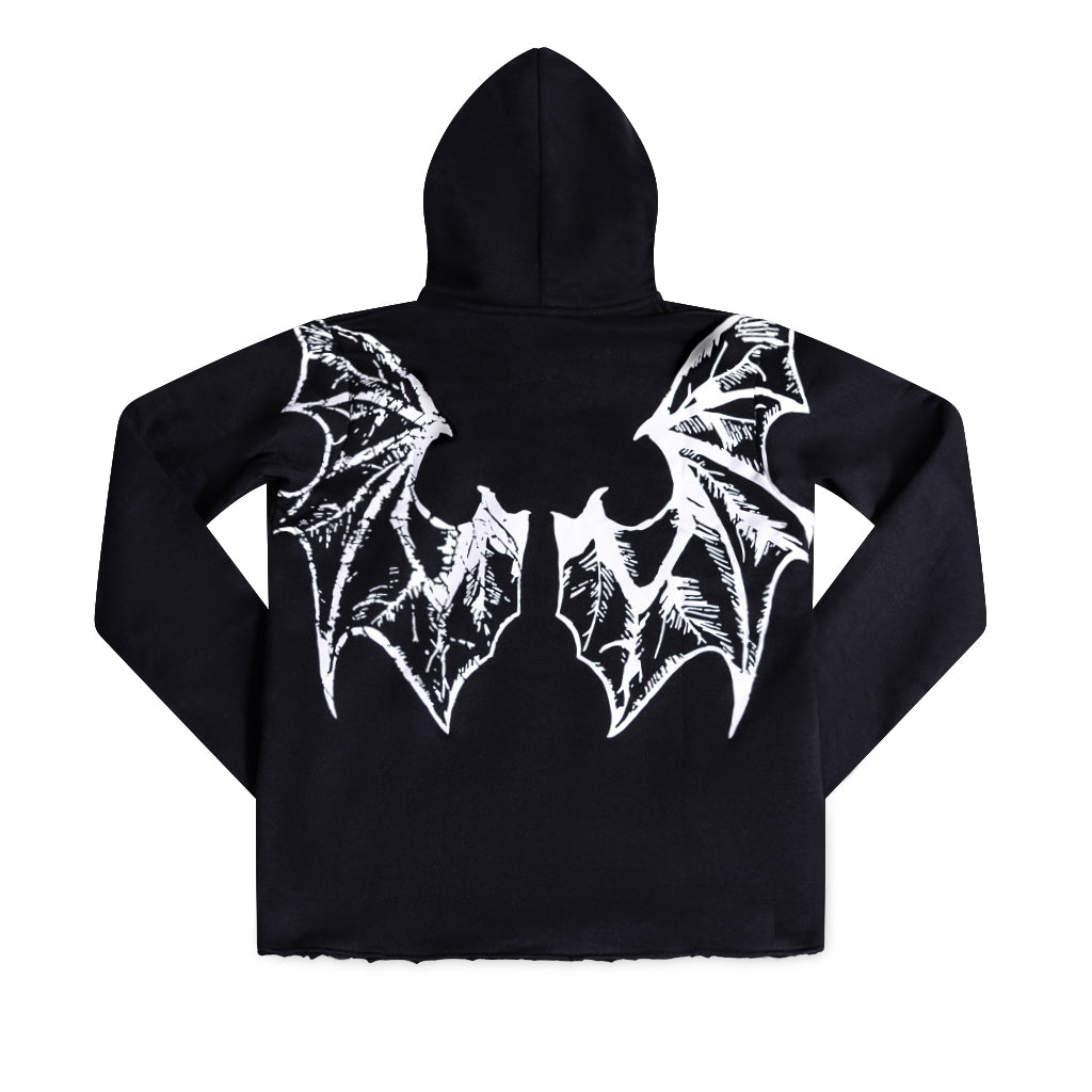 Heaven or Hell Bat Wings Hoodie Black