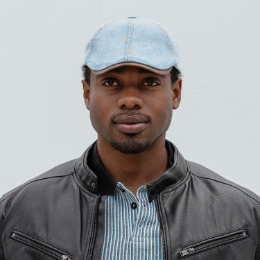 Bey Ond Adjustable Denim Newsboy Cap - Light Blue