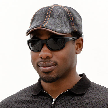 Bey Ond Adjustable Denim Newsboy Cap - Black