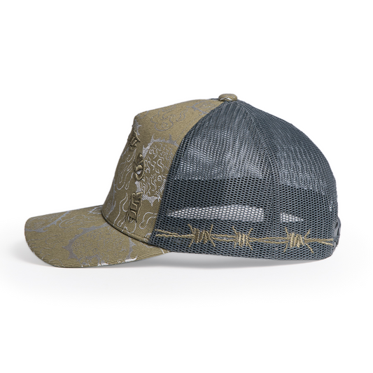 LOVE is RAGE x M.S.W - Iridescent Trucker Hat Olive