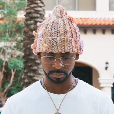 Thread Burst Beanie - Pinkish