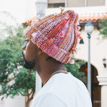 Thread Burst Beanie - Pinkish