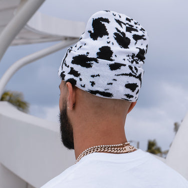 Spotted Beanie- White / Black