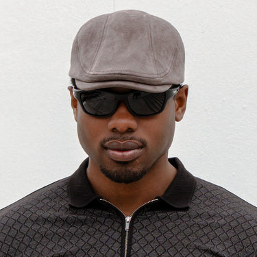 Signal Adjustable Suede Flat Cap - Grey