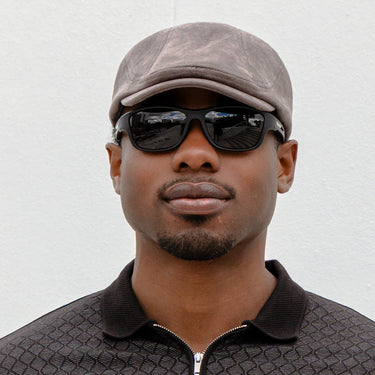 Signal Adjustable Suede Flat Cap - Grey