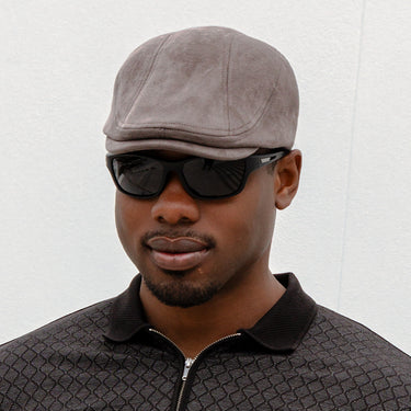 Signal Adjustable Suede Flat Cap - Grey