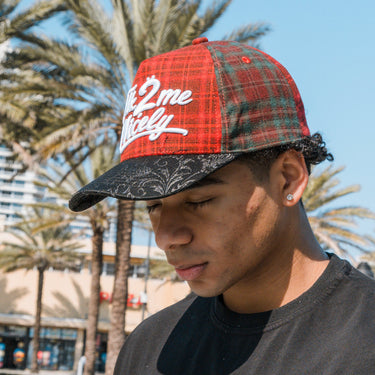 Talk 2 Me Nicely - Snapback Hat - Red Plaid