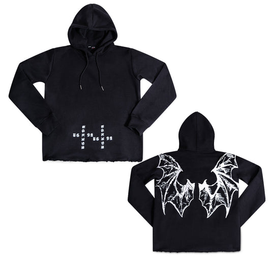 Heaven or Hell Bat Wings Hoodie Black